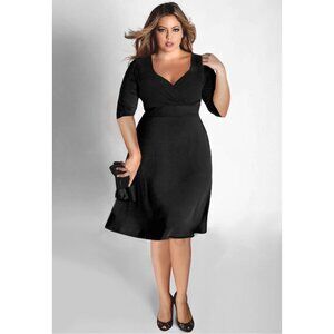 Igigi Francesca Black Midi Dress Size 14/16 1X New Timeless Classic Evening Plus